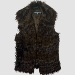 ANTONIO MELANI Brown Faux Fur Vest